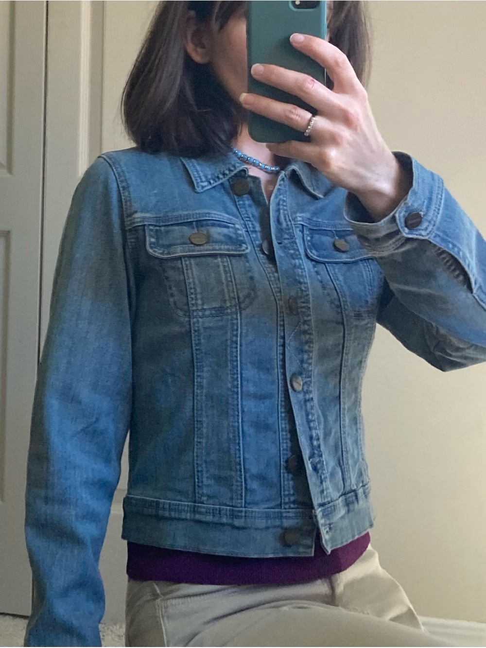 Sanctuary Dusty Blue Denim Jean Jacket, Size Small